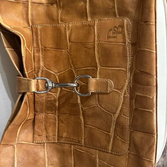 Dooney & Bourke Caramel Croc-Embossed Shoulder Bag - Picture 3 of 11